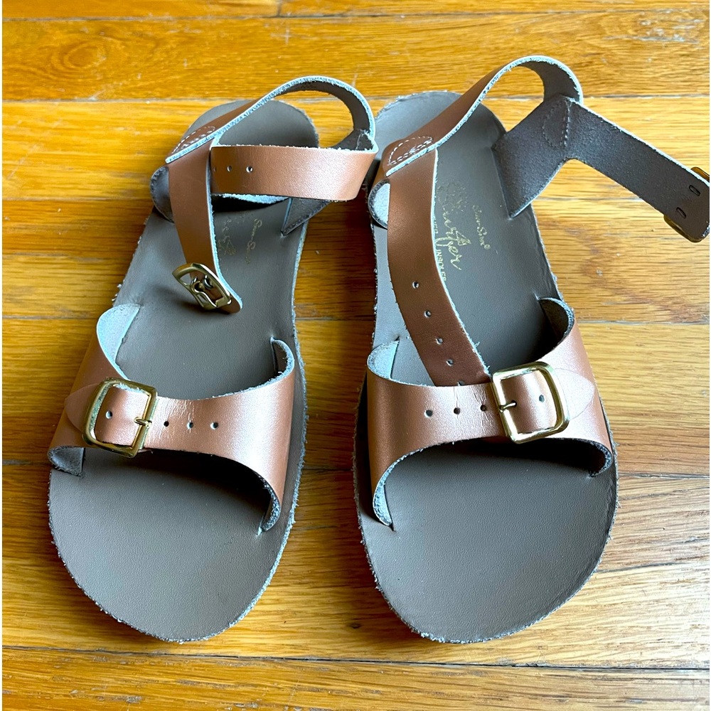 Sun Sans Saltwater Sandals Rose Gold size 13 Girls
